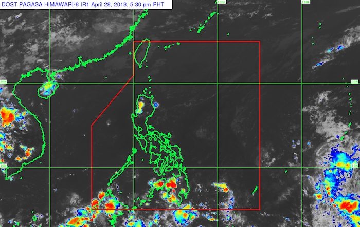 Scattered rains in parts of Mindanao on April 29
