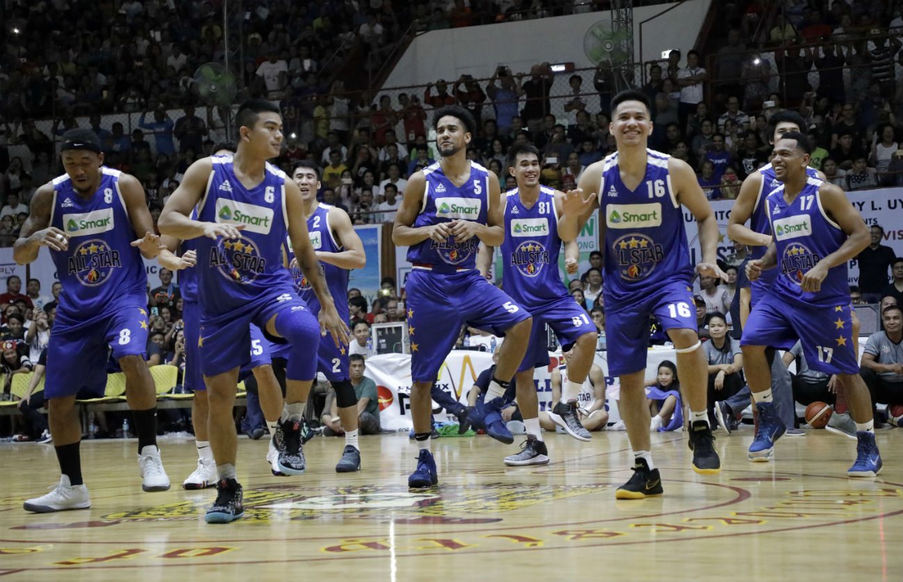 BOOM. Gilas Pilipinas keeps it timely by dancing to the tune of Korean pop hit Bboom Bboom. Photo by PBA Images  