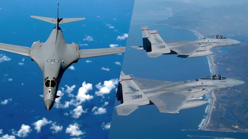 U.S. warplanes fly over disputed South China Sea