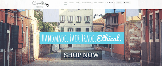 FAIR TRADE. Cambio Market launched in October 2015. Screenshot of the Cambio Market website.  