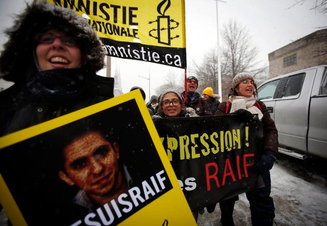 Saudi blogger wins Sakharov rights prize, sparking pardon calls