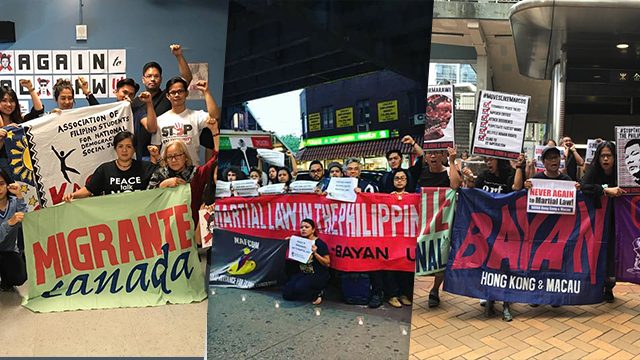 IN PHOTOS: OFWs protest vs dictatorship on martial law anniversary