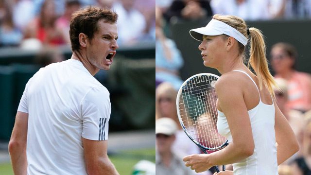 Andy Murray (L) and Maria Sharapova (R) are just two of the international tennis stars who will invade Manila this weekend for the IPTL. Photos by Kerim Okten and Andy Rain/EPA