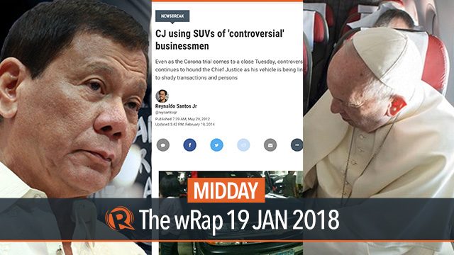 NBI on Rappler, HRW on Duterte, Pope Francis marries couple on papal plane | Midday wRap