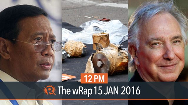 ISIS on Jakarta attacks, Binay tops SWS, Alan Rickman | 12PM wRap