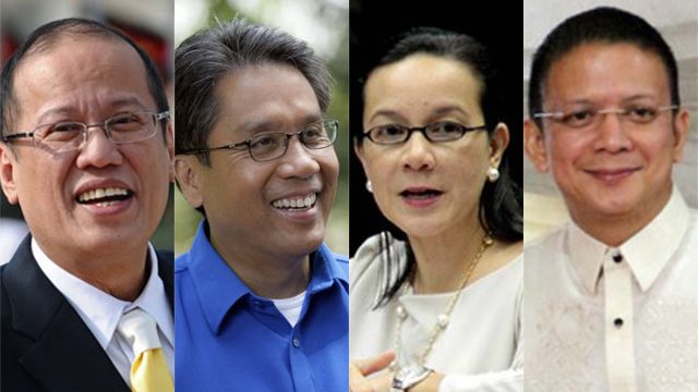 FALLING OUT. Aquino once met with Poe and Escudero in Malacañang in July to try to convince them to join LP instead. Two months later, the Poe-Escudero tandem publicized their bid to run in the 2016 elections. File photos by Rappler