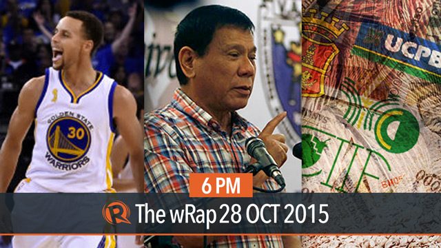 Duterte’s candidacy, UCPB shares, Curry on fire | 6PM wRap