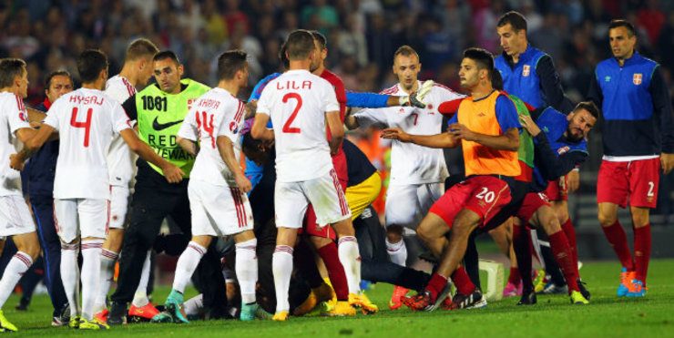 WATCH: Football riot breaks out at Serbia-Albania game
