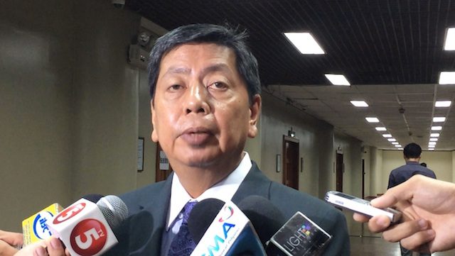 OFF TO THE HIGH COURT. Lawyer Claro Certeza, legal counsel of Makati Mayor Erwin Jejomar Binay Jr, talks to reporters at the Senate.
