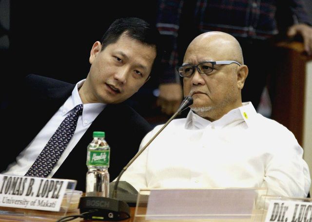 WRONG FORUM. Businessman Antonio Tiu (left) says the Senate is not the proper forum to address charges he fronted for VP Binay. Photo by Cesar Tomambo/Senate PRIB 