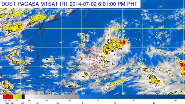 MTSAT ENHANCED IR satellite image, 6 pm, July 2. Image courtesy of PAGASA