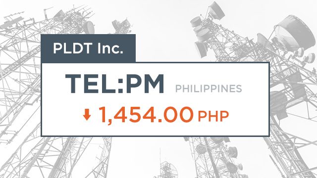 SHARE PRICE. On March 7, 2017, shares of PLDT plunge to P1,454 apiece. Data from Philippine Stock Exchange  