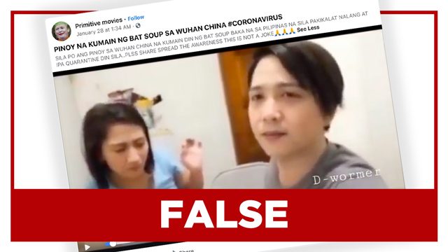 FALSE: Video of Filipinos ‘eating bats in Wuhan, China’