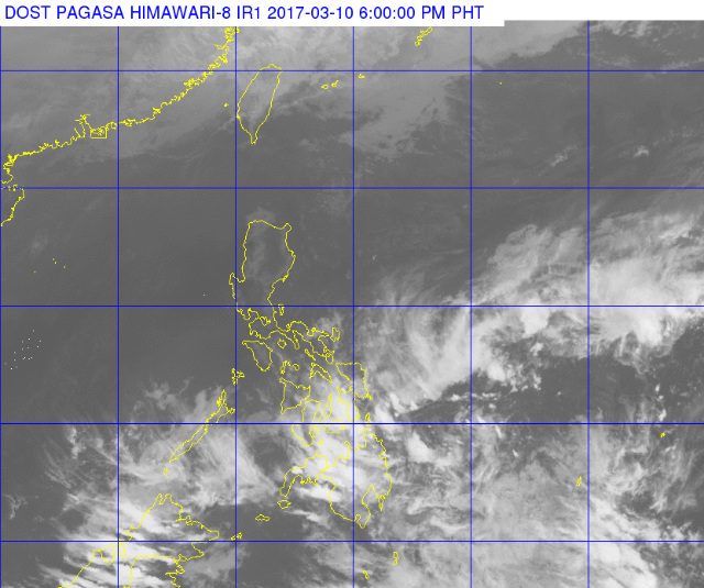 Light-moderate rain over Eastern Visayas on Saturday