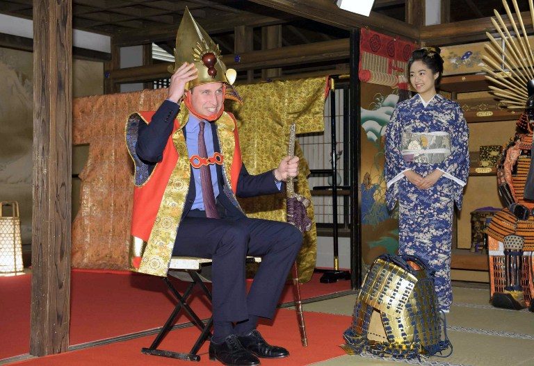 Prince William dons samurai gear on Japan tour
