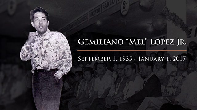 Ex-Manila mayor Mel Lopez dies
