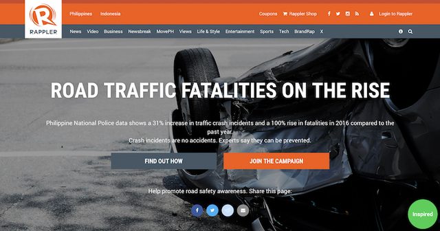 Rappler’s #SaferRoadsPH campaign wins Data Journalism Website of the Year
