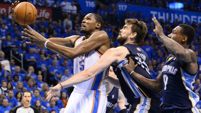 Durant, Thunder down Grizzlies in game one