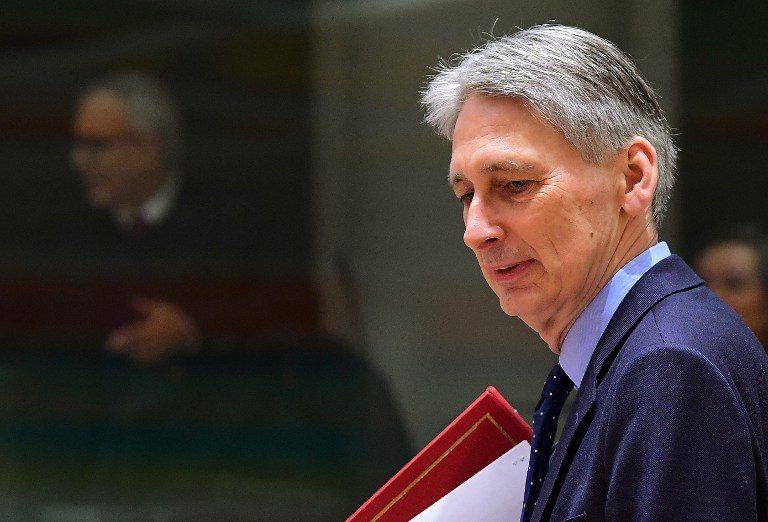 PHILIP HAMMOND. UK Finance Minister Philip Hammond takes part in an Economic and Financial (ECOFIN) Affairs Council meeting at the European Council, in Brussels, on January 27, 2017.
Photo by Emmanuel Dunand/ AFP 