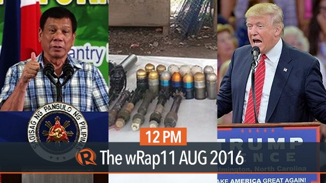 Duterte and US, shabu raid, Clinton vs Trump| 12PM wRap