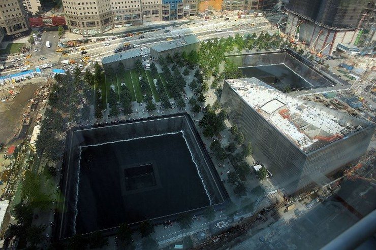 9/11 MEMORIAL. The reflective pool at The National September 11 Memorial Museum is viewed on September 7, 2012 in New York City. Spencer Platt/Getty Images/AFP