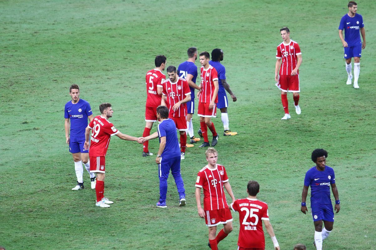 Bayern Munich menang 3-2 atas Chelsea. Foto dari Twitter/@FCBayernEN 