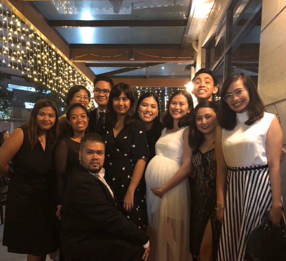 RAPPLER news reporters during the 2019 office Christmas party 
