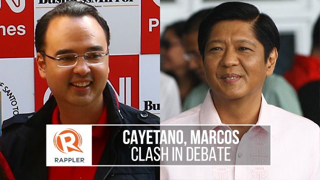 Cayetano, Marcos clash in debate