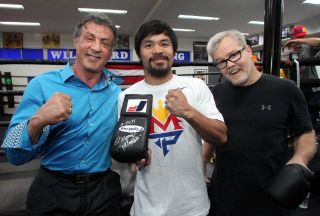IN PHOTOS: Sylvester Stallone visits Pacquiao at Wild Card
