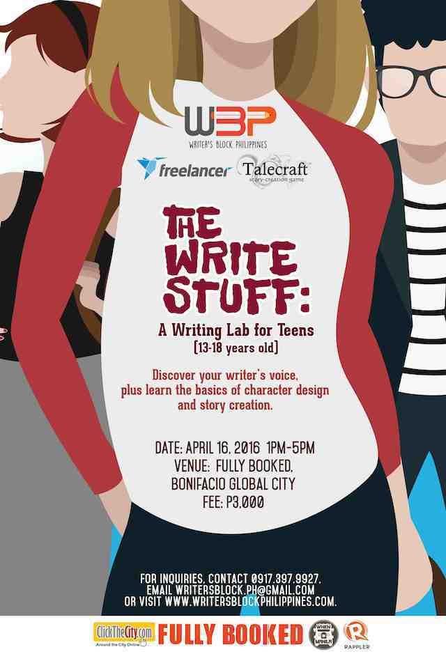 Invitation to a workshop: A writing lab for teens
