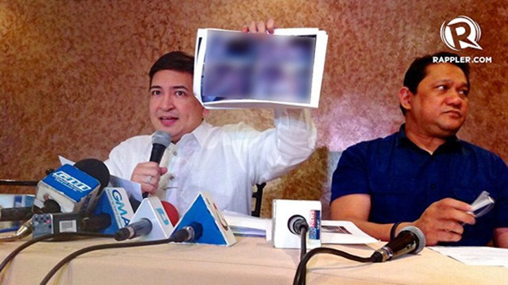 INNOCENT? Lawyer Bruce Rivera (L) during a July 2013 press conference. Beside him is lawyer Alfredo Villamor, JLN legal counsel and alleged PDAF scam agent. File photo by Rappler