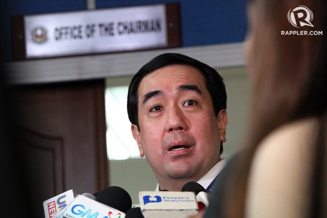 COMELEC CHAIR. Andres Bautista, former chair of the Commission on Elections, faces allegations of unexplained wealth from his own wife. Photo by Ben Nabong/Rappler  