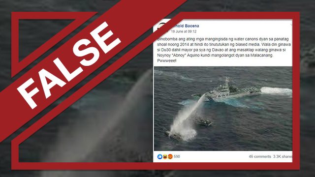 FALSE: Media ‘did not cover’ 2014 water cannon incident in Panatag Shoal