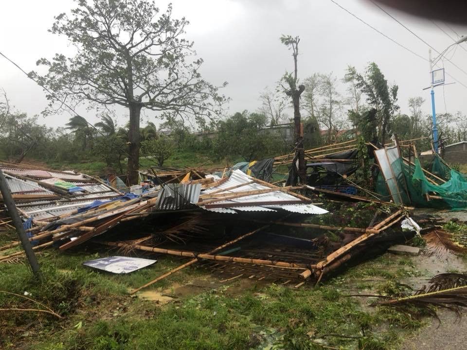 FLATTENED. Typhoon Rosita topples structures made of light materials in Ilagan City. Photo by Fr Grevie Uanan  