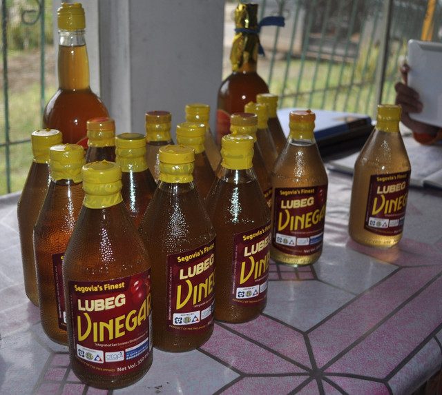 NEW VINEGAR. This is the bottled Lubeg vinegar of the Integrated San Lorenzo Entrepreneurs in Cagayan 