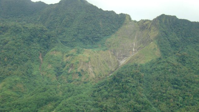 WIPED OUT. This part of Mt. Can-abag overlooking the Guinsaugon village collapses, killing at least 1,500 people. Photo from MGB  