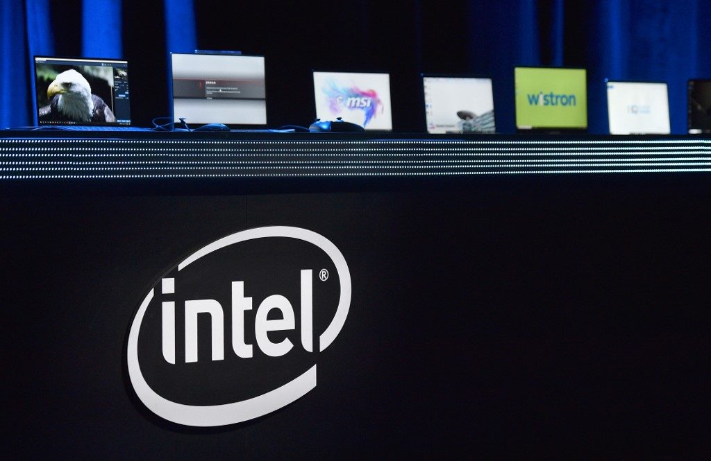 INTEL. Laptop computers are displayed during an Intel press event for CES 2020 at the Mandalay Bay Convention Center on January 6, 2020 in Las Vegas, Nevada. Photo by David Becker/Getty Images/AFP 