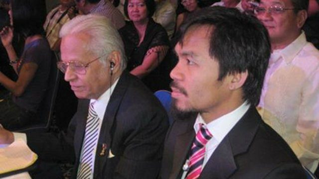 Ronnie Nathanielsz was a close friend of Gabriel "Flash" Elorde and Manny Pacquiao, whose early fights he commentated. File photo from Ronnie Nathanielsz's Twitter account 