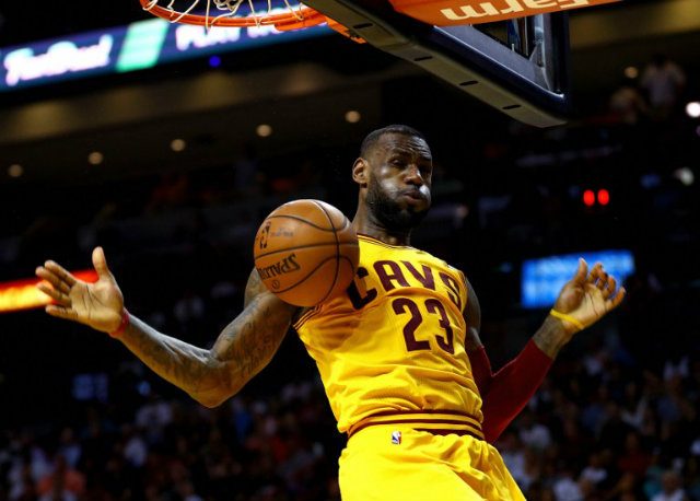 WATCH: LeBron James throws down reverse dunk in Game 2