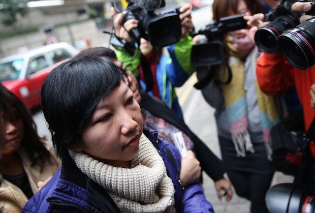 On December 9, Erwiana arrives at the Wanchai Law Courts in Hong Kong to begin giving evidence against Law. Photo by AFP  