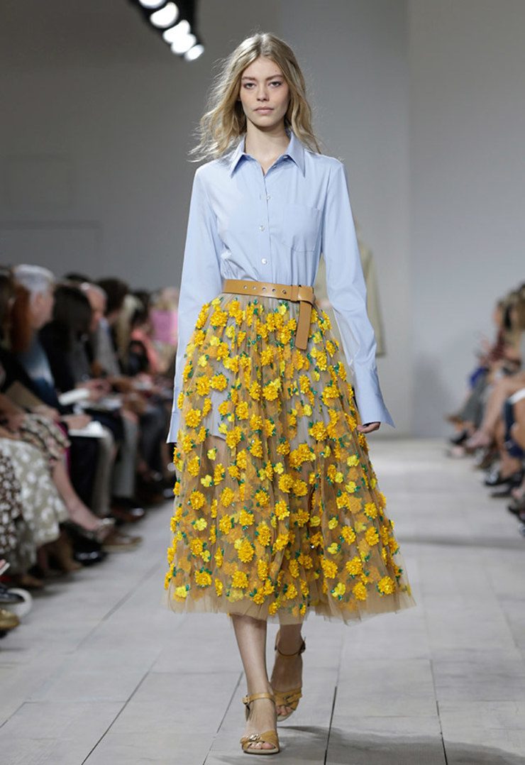 FLORALS. From the Michael Kors runway. Photo by Peter Foley/EPA 