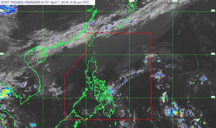 Scattered rains in Eastern Visayas, Caraga on April 8