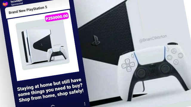 Lazada advertises P250,000 PlayStation 5 on Instagram