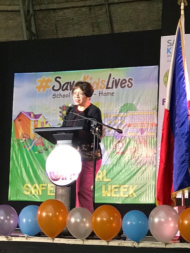 SAVE KIDS' LIVES. Safe Kids Worldwide Philippines president Dr Jocelyn Yambao-Franco delivers her speech at the SM Sky Dome on June 22, 2017. Photo by Kaela Malig/Rappler 