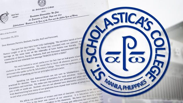 St Scholastica on Marcos burial protest: Rallies not new to us
