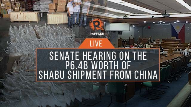 LIVE: Senate hearing on the P6.4B worth of shabu shipment from China
