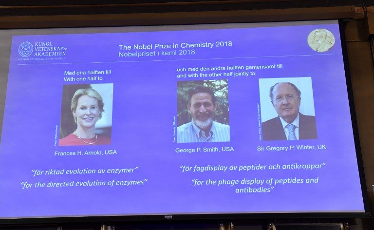 Trio wins Nobel Prize in Chemistry for research harnessing evolution