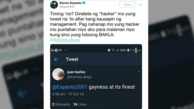 Darren Espanto hits Juan Karlos over ‘hacked’ tweet