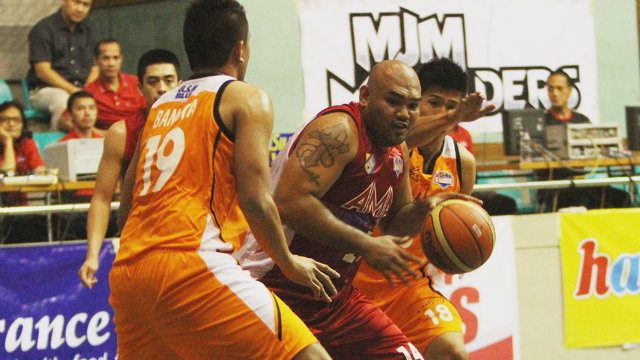 DOUBLE-DOUBLE. Jay-R Taganas tallies 15 points and 18 boards for the AMA University Titans. Photo by Nuki Sabio/PBA Images
