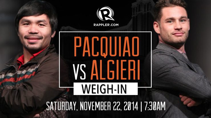 HIGHLIGHTS: Pacquiao vs Algieri weigh-in